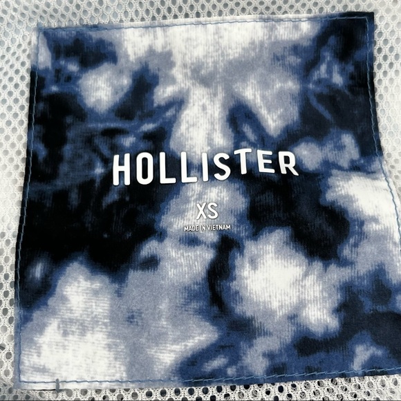 HOLLISTER Women’s Tie Dye Rain Jacket windbreaker hooded Coat blue/white size XS - Picture 3 of 10